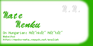 mate menku business card